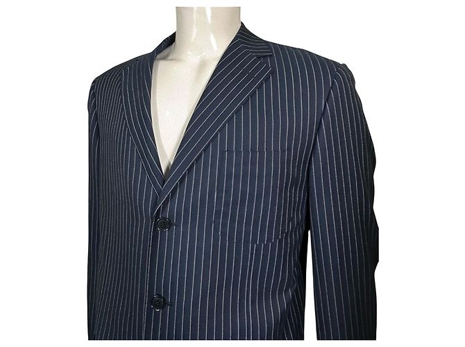 Autre Marque Blazer gessato Pal Zileri Bianco Blu scuro - vista 2