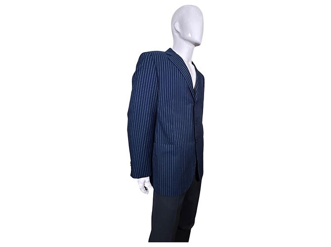 Autre Marque Blazer gessato Pal Zileri Bianco Blu scuro - vista 3