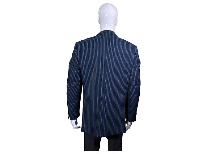 Autre Marque Blazer gessato Pal Zileri Bianco Blu scuro - vista 4