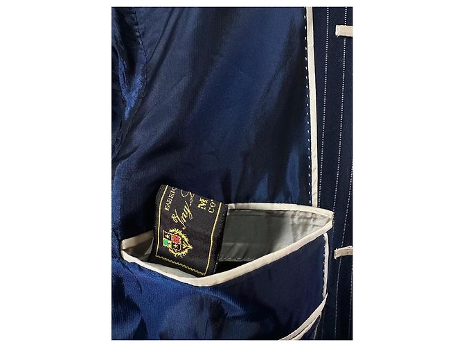 Autre Marque Blazer gessato Pal Zileri Bianco Blu scuro - vista 6