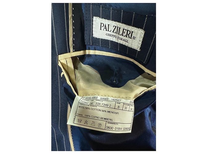 Autre Marque Blazer gessato Pal Zileri Bianco Blu scuro - vista 8