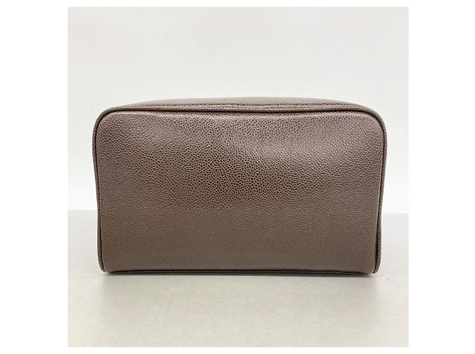 Pouch Chanel in vitello granulato marrone scuro - vista 9