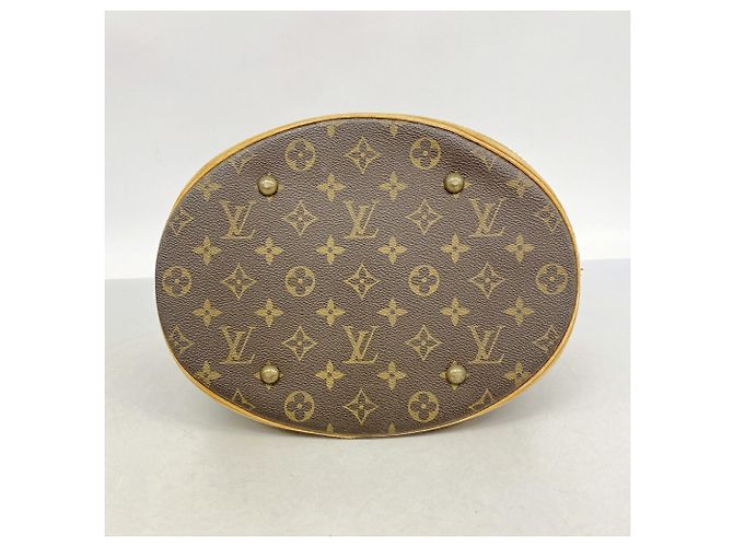 Borsa Tote Louis Vuitton Monogram Bucket GM M42236 Marrone - vista 3