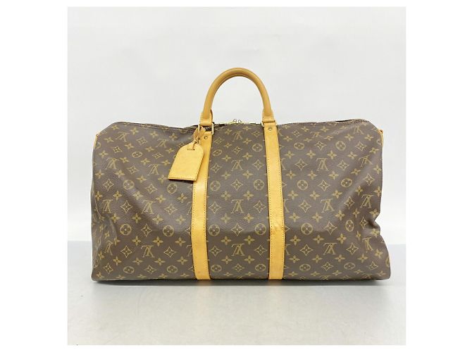 Louis Vuitton Boston Monogram Keepall Bandoulière 55 Marrone - vista 12