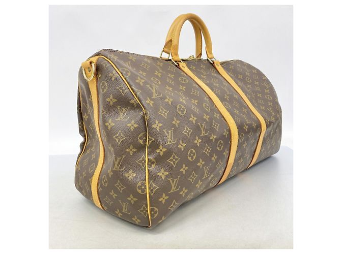Louis Vuitton Boston Monogram Keepall Bandoulière 55 Marrone - vista 2