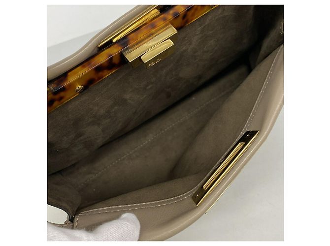 Borsa a mano in pelle Fendi Peekaboo Grigio - vista 11