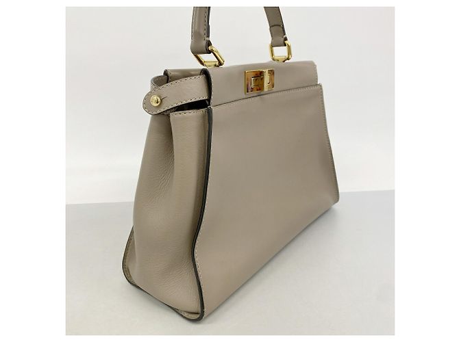 Borsa a mano in pelle Fendi Peekaboo Grigio - vista 2