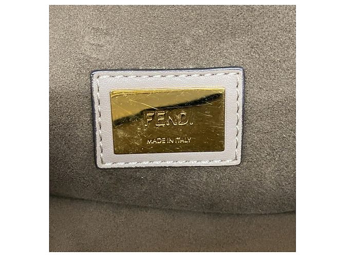 Borsa a mano in pelle Fendi Peekaboo Grigio - vista 5