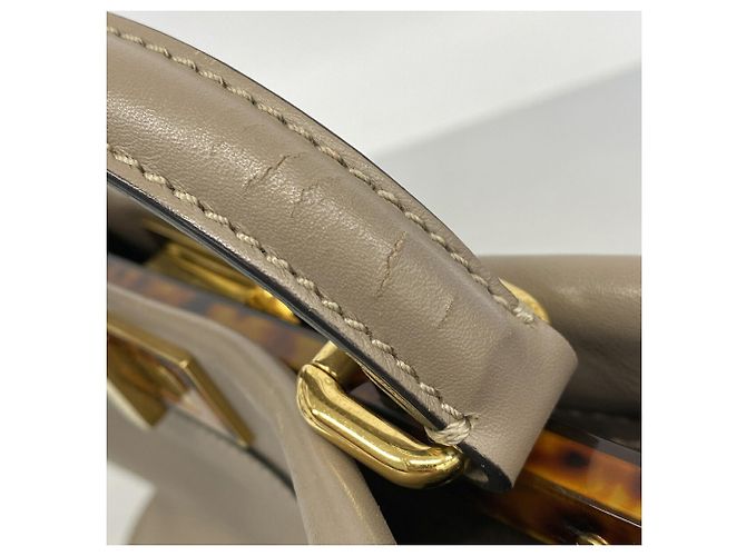 Borsa a mano in pelle Fendi Peekaboo Grigio - vista 7