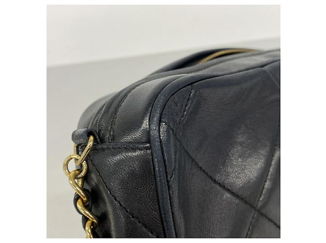 Borsa a tracolla Chanel in pelle d'agnello nera Nero - vista 6