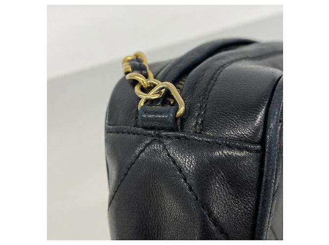 Borsa a tracolla Chanel in pelle d'agnello nera Nero - vista 8