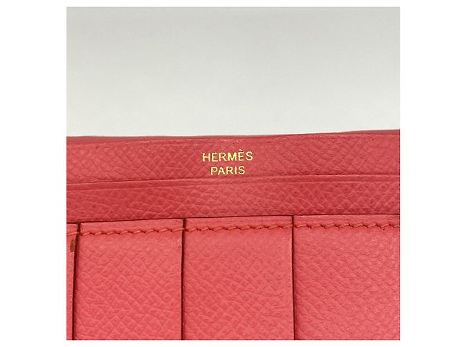 Hermès Portafoglio lungo Hermes Bearn Soufflé Rosa - vista 4