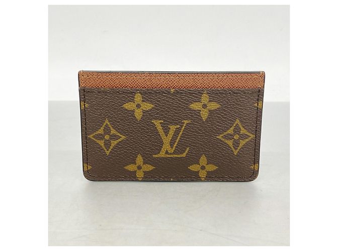 Louis Vuitton Monogram Portecartes Simple Card Case Castaño - vista 7