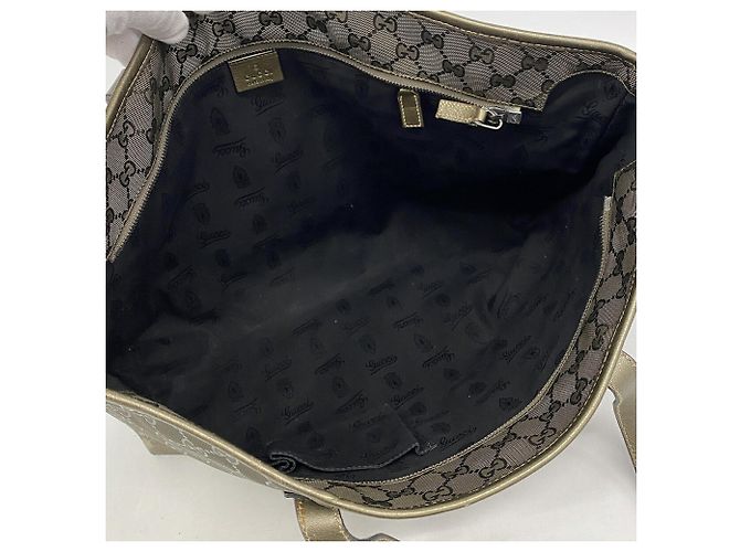 Borsa Tote Gucci GG Stampata 211137 Cachi - vista 4