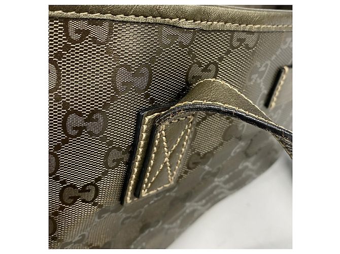 Borsa Tote Gucci GG Stampata 211137 Cachi - vista 9