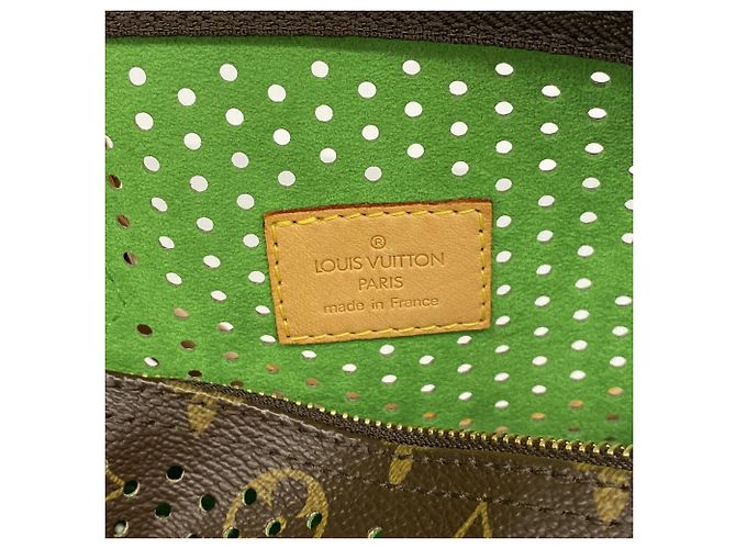Borsa Louis Vuitton Monogram Perfo Speedy 30 Marrone Verde - vista 5