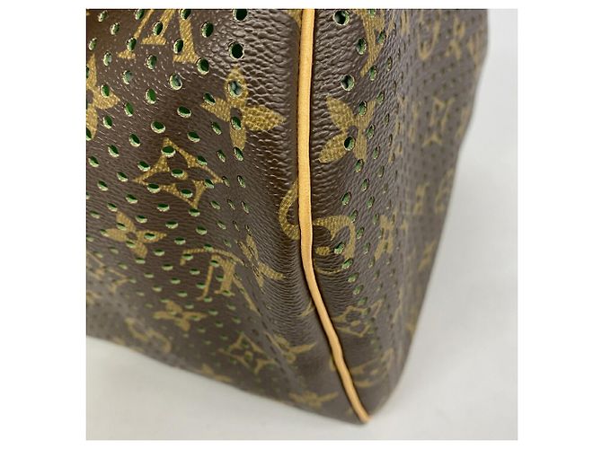 Borsa Louis Vuitton Monogram Perfo Speedy 30 Marrone Verde - vista 6
