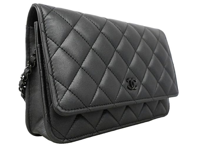 Portafoglio a spalla con catena Chanel Matelassé Nero - vista 2