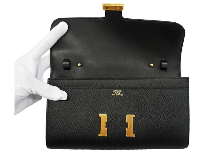 Hermès Portafoglio Hermes Constance Long To Go Nero - vista 9