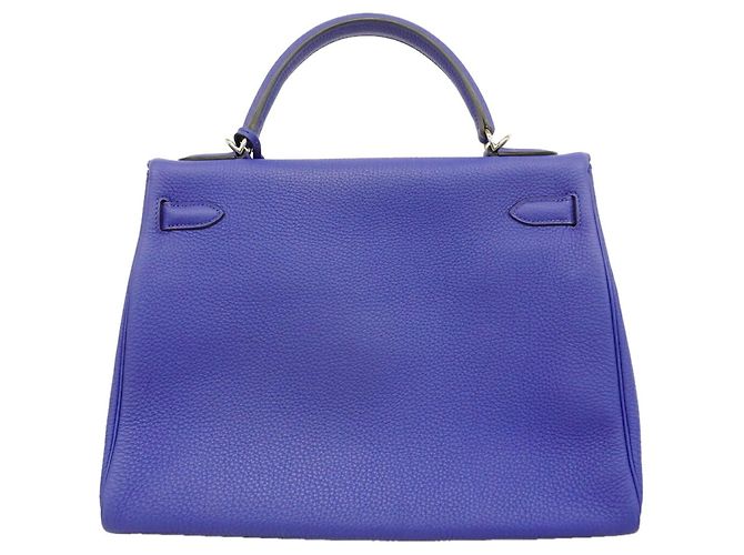 Hermès Borsa Hermes Kelly 32 in pelle Togo Blu - vista 11