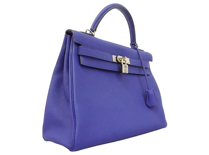 Hermès Borsa Hermes Kelly 32 in pelle Togo Blu - vista 2