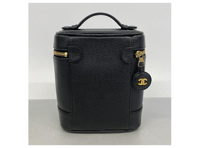 Borsa Vanity Chanel in pelle di vitello martellata nera Nero - vista 10