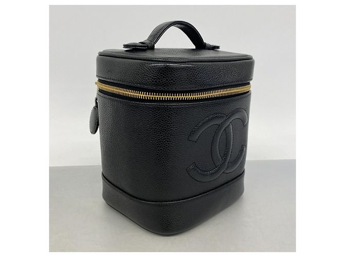 Borsa Vanity Chanel in pelle di vitello martellata nera Nero - vista 2