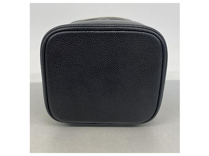 Borsa Vanity Chanel in pelle di vitello martellata nera Nero - vista 3