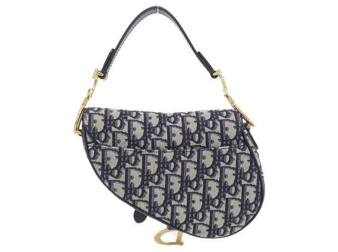 Borsa a mano Saddle Christian Dior DIOR OBLIQUE Blu - vista 2