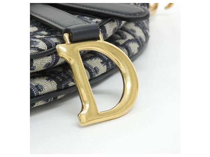 Borsa a mano Saddle Christian Dior DIOR OBLIQUE Blu - vista 4
