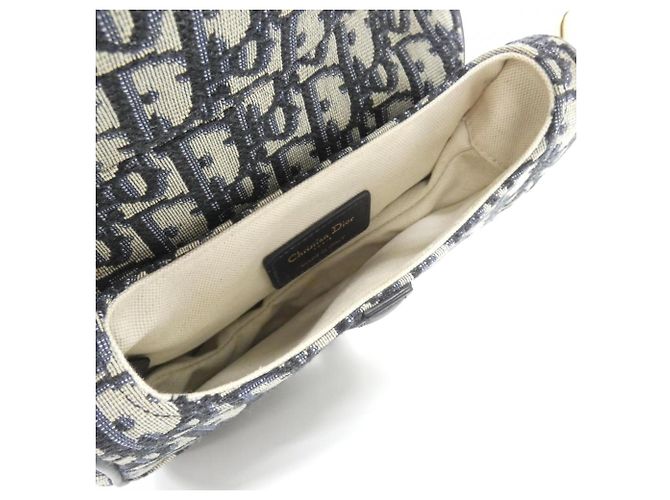 Borsa a mano Saddle Christian Dior DIOR OBLIQUE Blu - vista 7