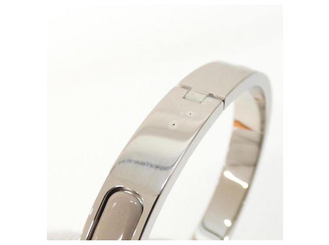 Hermès Bracciale Charm Hermes Mini Click Kelly PM Marrone Argento Beige - vista 3