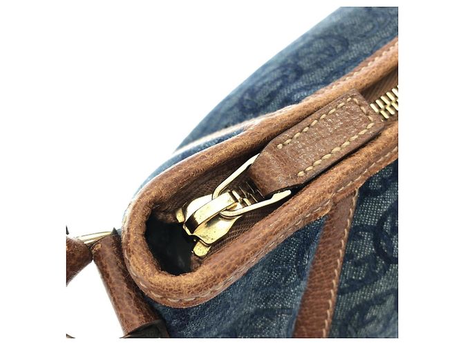 Borsa a tracolla Gucci 130939 in denim Marrone Blu - vista 5