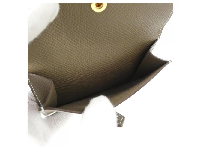 Hermès Cartera Hermes Bearn Mini Gris pardo - vista 5