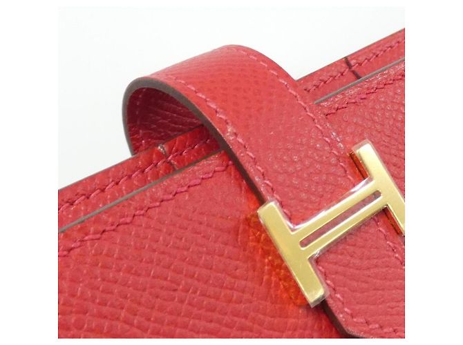 Hermès Hermes Bearn Soufflé Langbeutel Rot - Ansicht 4