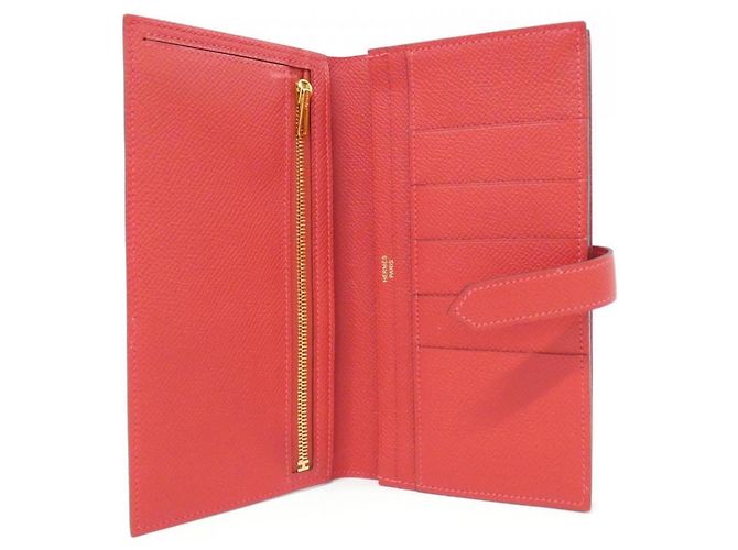 Hermès Hermes Bearn Soufflé Langbeutel Rot - Ansicht 7