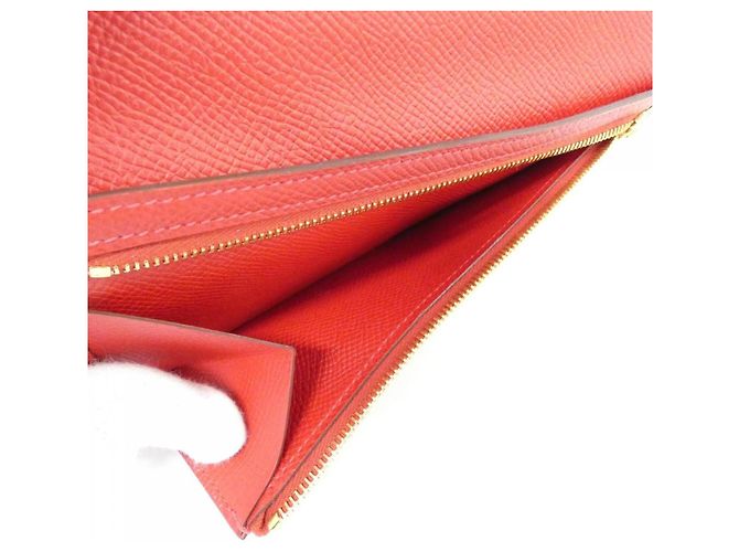 Hermès Hermes Bearn Soufflé Langbeutel Rot - Ansicht 8