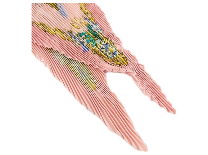 Hermès Hermes Plissierter Seidenschal Muffler in Rosa Pink - Ansicht 2