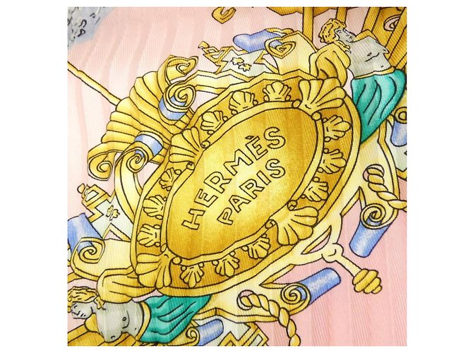 Hermès Hermes Plissierter Seidenschal Muffler in Rosa Pink - Ansicht 4