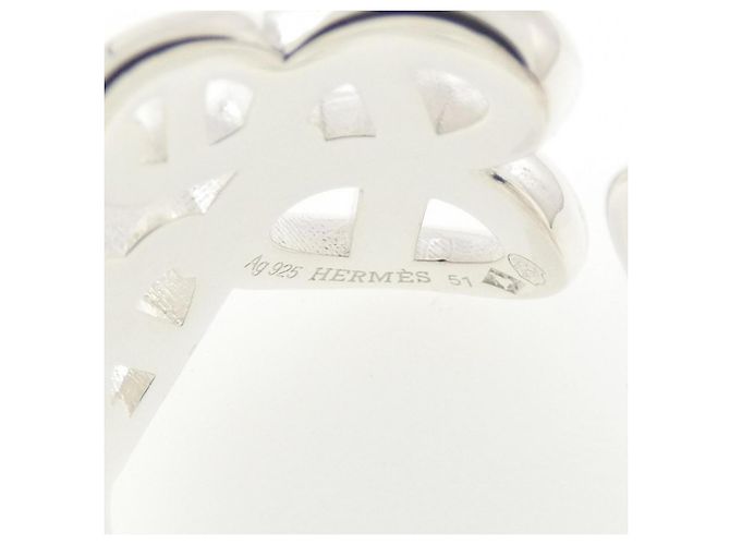 Hermès Chaine d'Ancre Enchainée Silver Band Ring Silber - Ansicht 4
