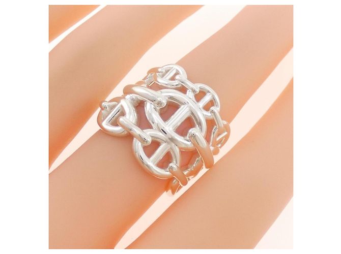 Hermès Chaine d'Ancre Enchainée Silver Band Ring Silber - Ansicht 5