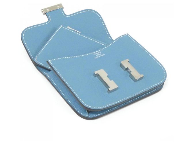 Hermès Cartera Hermes Constance Slim 082214CK Azul - vista 4