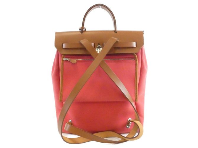 Hermès Zaino Hermes Herbag Zip-A-Do Rosso - vista 2