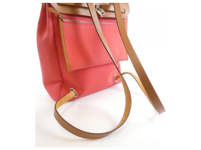 Hermès Zaino Hermes Herbag Zip-A-Do Rosso - vista 8