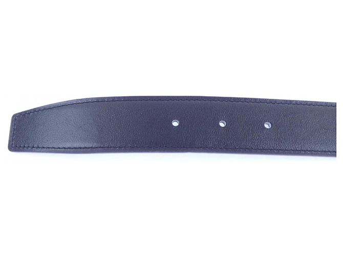 Hermès Hermes H Guilloché 32mm Wendelgürtel Schwarz Marineblau - Ansicht 4