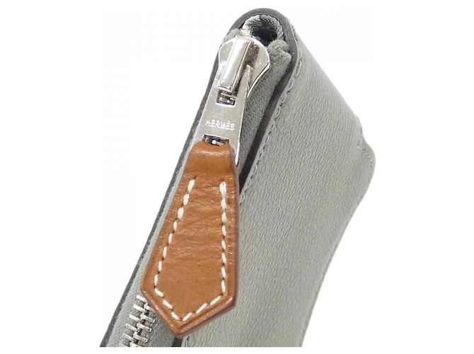 Silk In Hermès Hermes COLLIER DE CHIEN Silk Coin Purse Castaño - vista 3