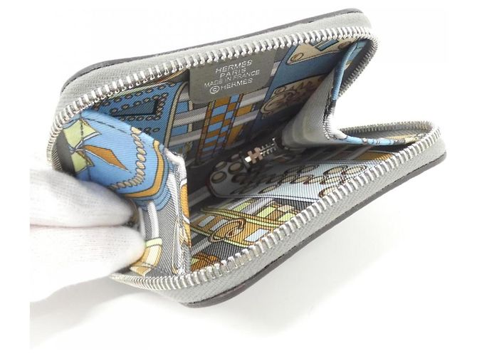 Silk In Hermès Hermes COLLIER DE CHIEN Silk Coin Purse Castaño - vista 4