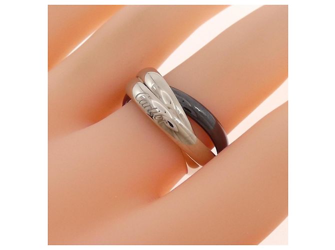 Anello Cartier Trinity Band Nero e Bianco - vista 5