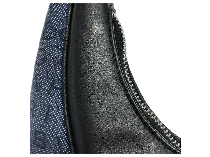 Bulgari Borsa a tracolla Bvlgari in denim blu e pelle - vista 5