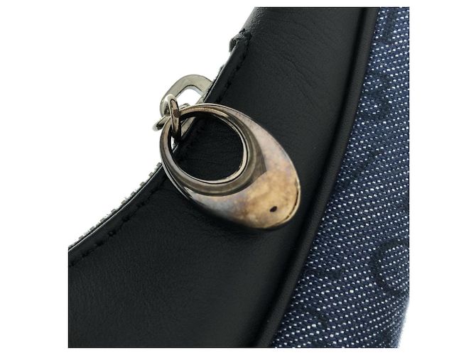 Bulgari Borsa a tracolla Bvlgari in denim blu e pelle - vista 6
